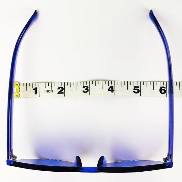 Purple Rimless Transparent Clear Lens Sunglasses - Picture 9 of 10